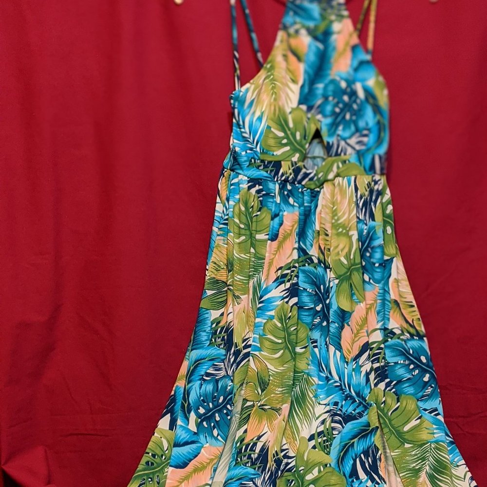 Tropical Floor Length Sun Dress